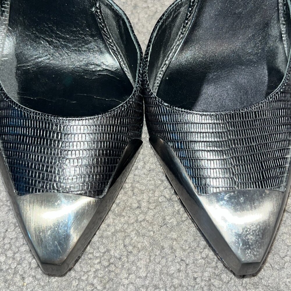 BCBGMAXAZRIA RUNWAY CONCORDE STAMPEDE OVER THE KNEE BLACK LEATHER BOOTS  HTF 10M - Picture 6 of 16